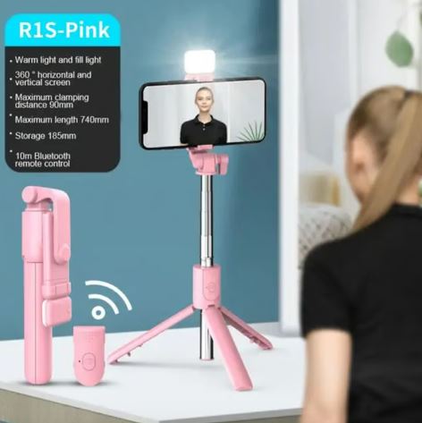 ¡Nuevo Selfie & Stick! Luz LED, trípode con giro  horizontal y vertical