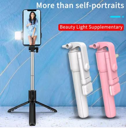 ¡Nuevo Selfie & Stick! Luz LED, trípode con giro  horizontal y vertical